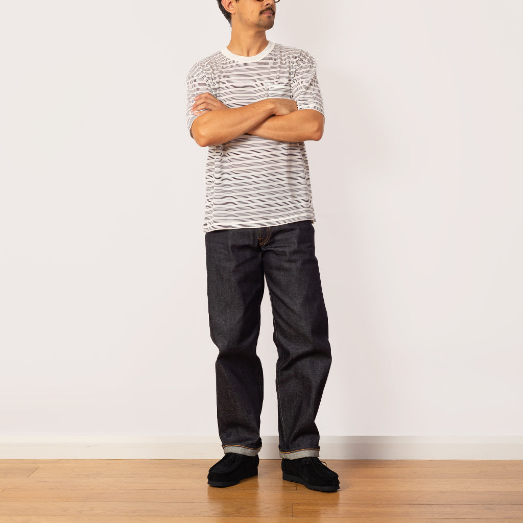 Jumbo Border Tee - White