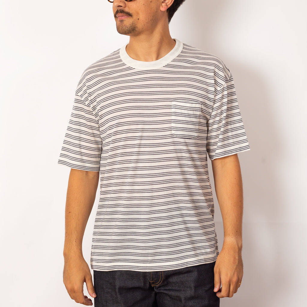 Jumbo Border Tee - White