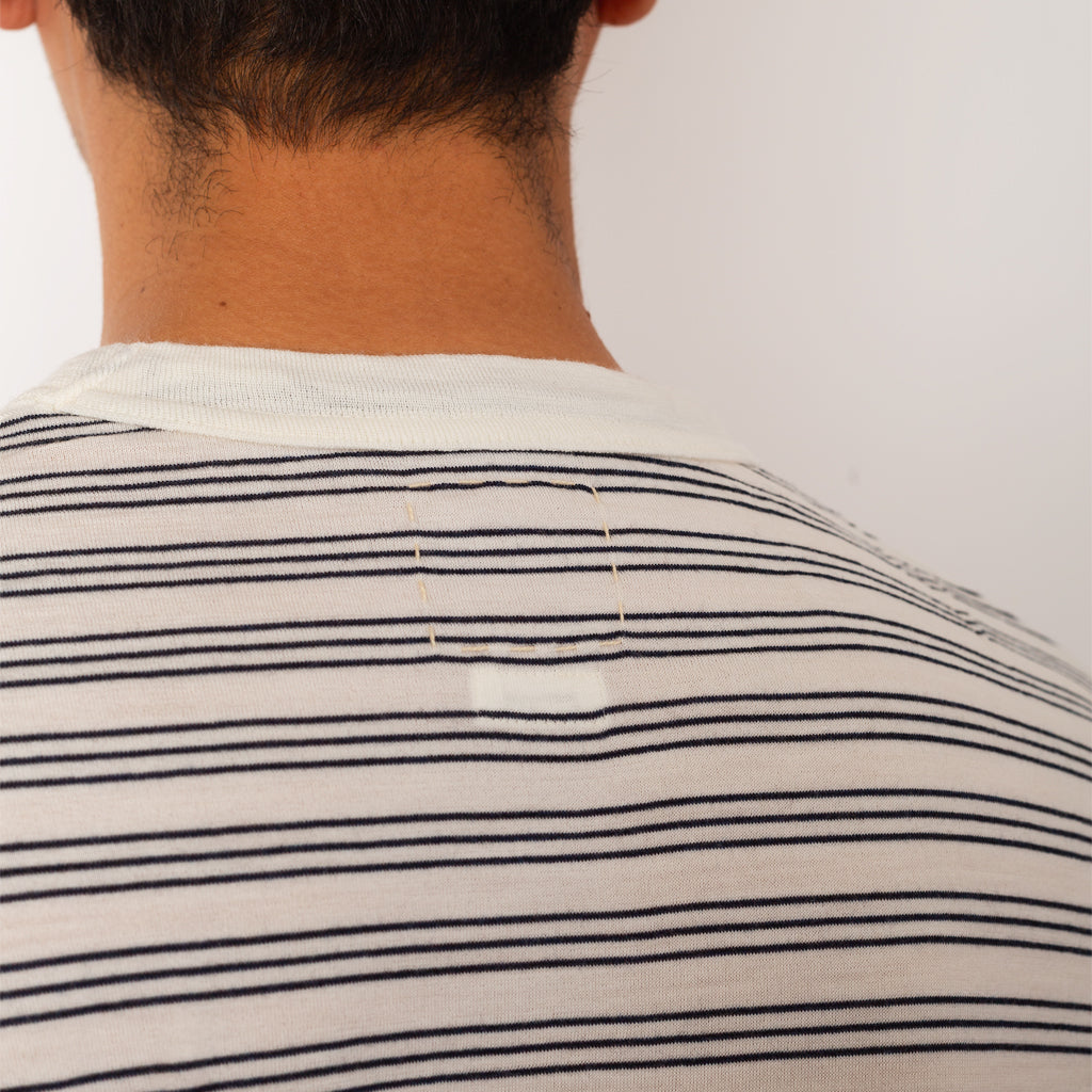 Jumbo Border Tee - White