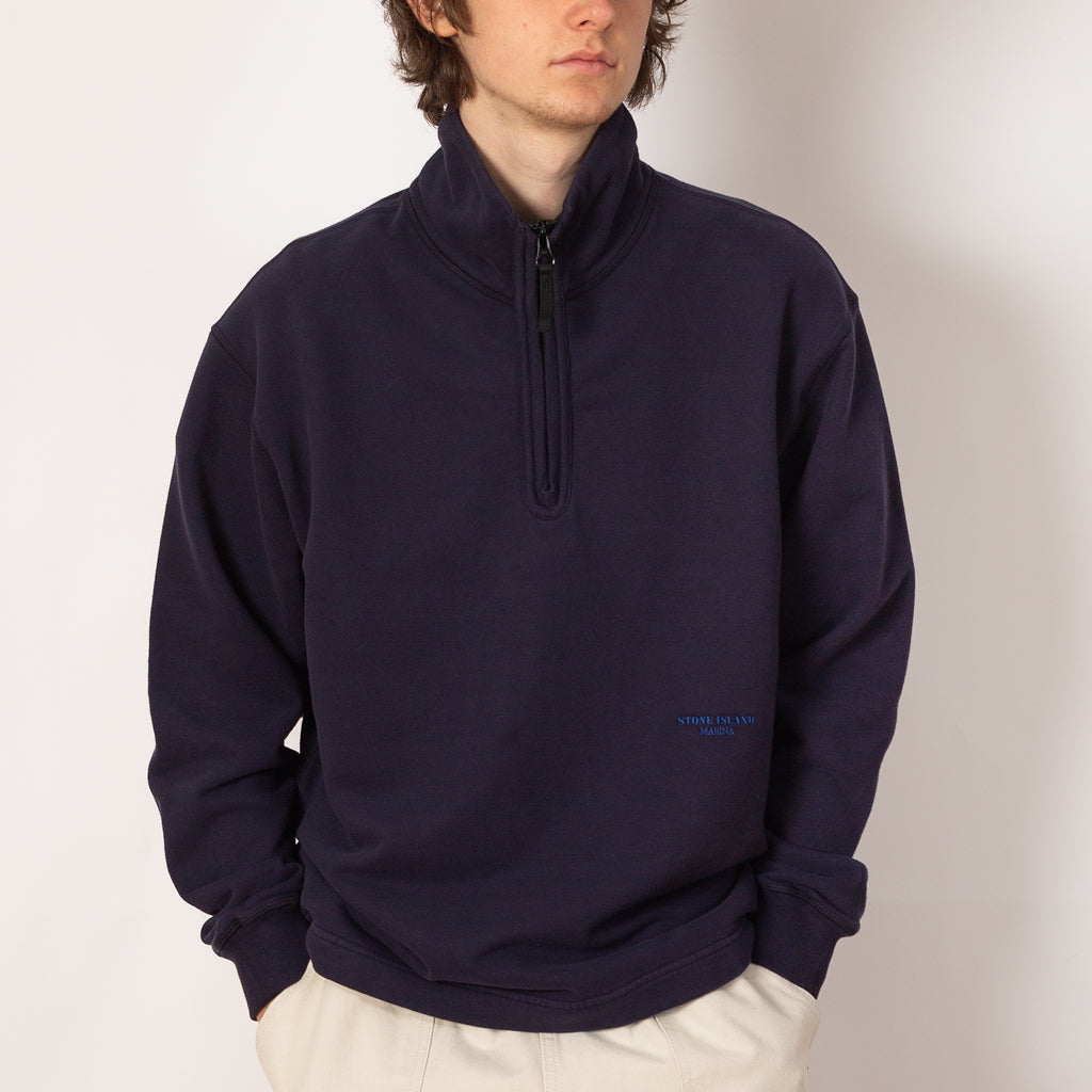 Half Zip Sweat - Navy - V002A