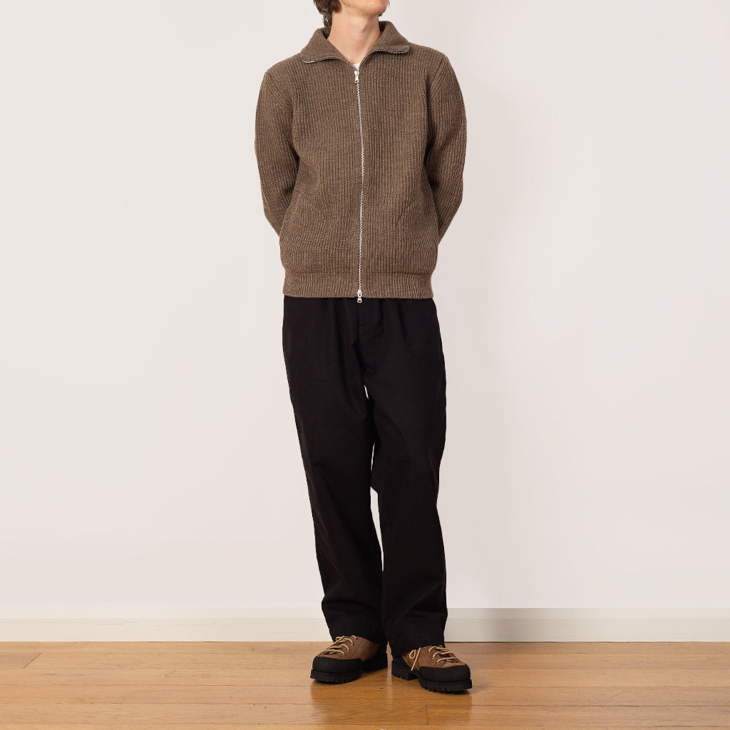Navy Full Zip with Pockets - Natural Taupe