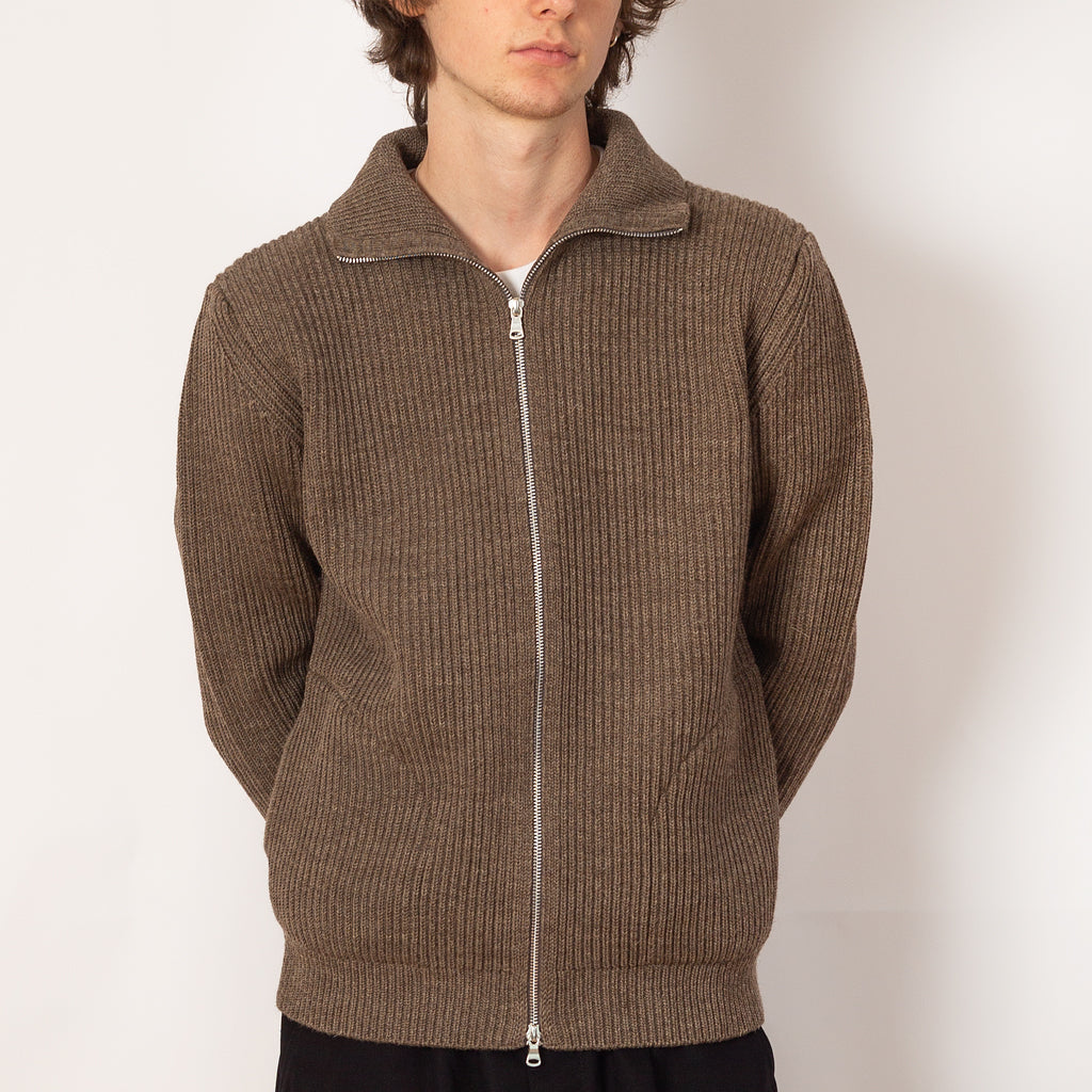 Navy Full Zip with Pockets - Natural Taupe