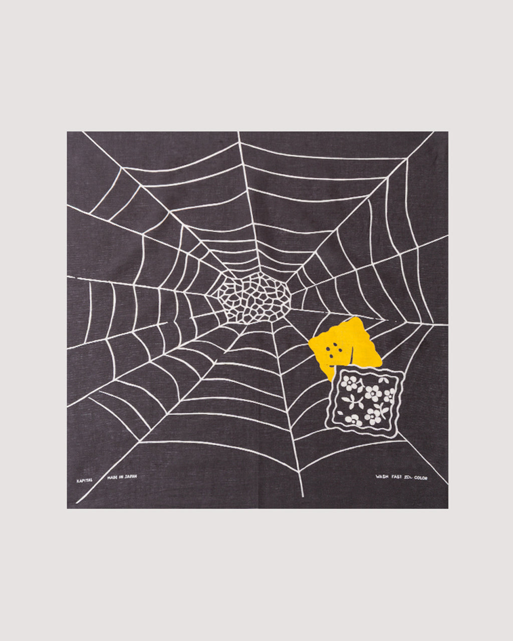 Fastcolor Selvedge Bandanna (SPIDER PECKISH RAINBOWY) - Black