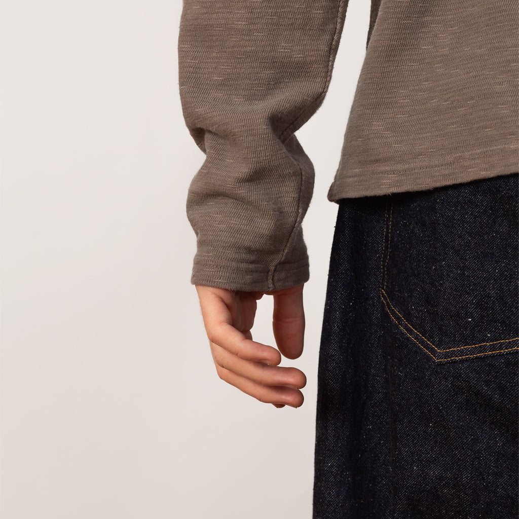 AMUSE Knit Pocket Long Sleeve T - Charcoal