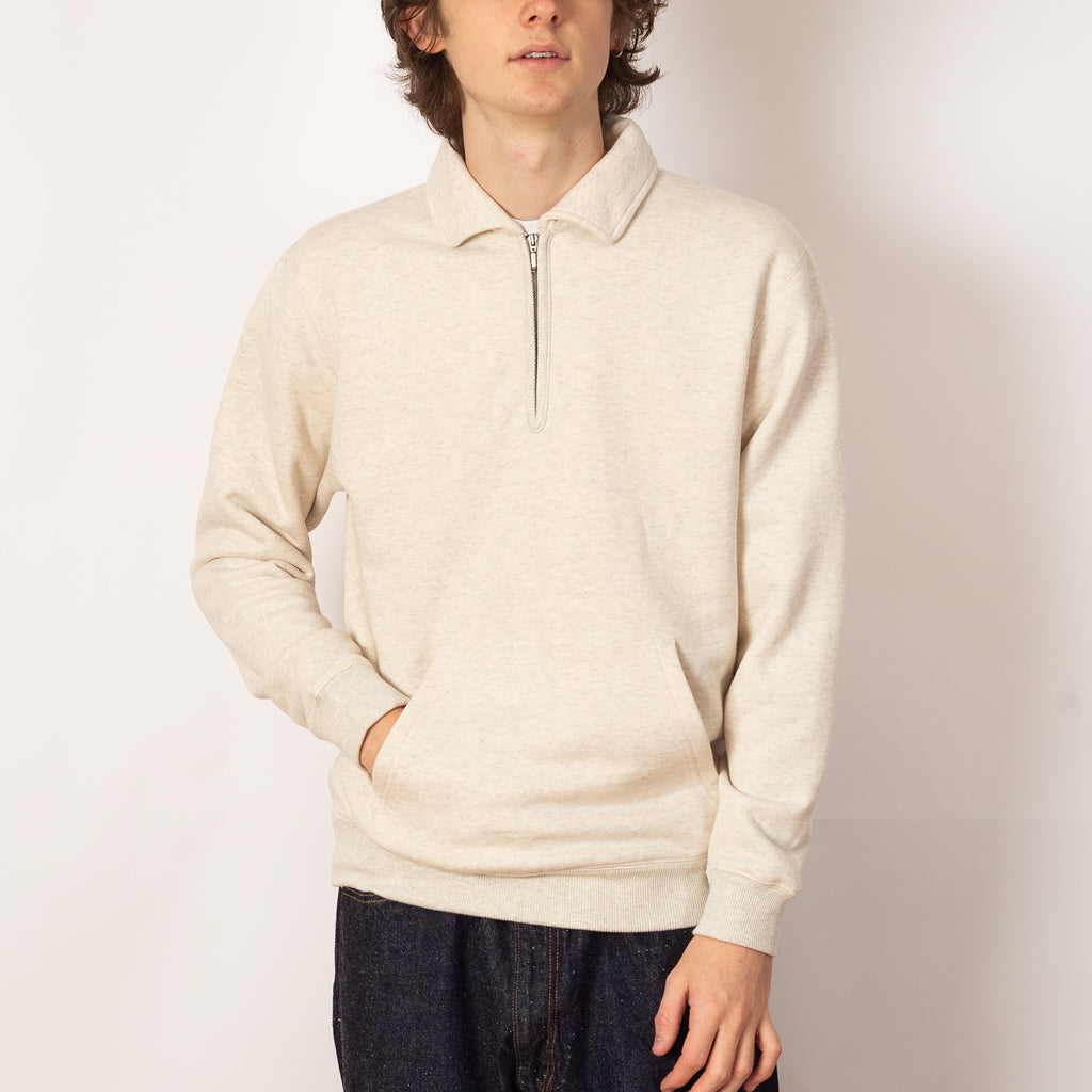 Sweat Half Zip - Oatmeal | Beams Plus | Peggs & son.