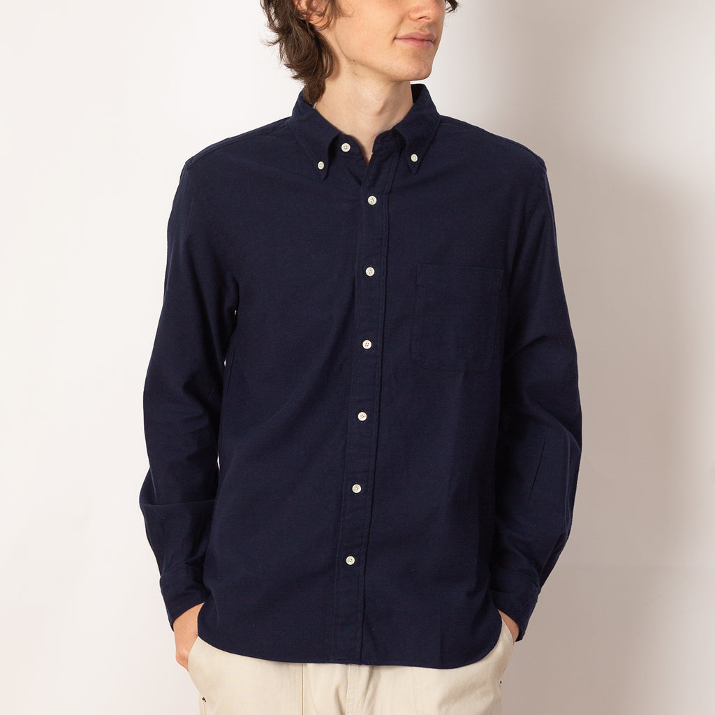 B.D. Solid Flannel Shirt - Navy