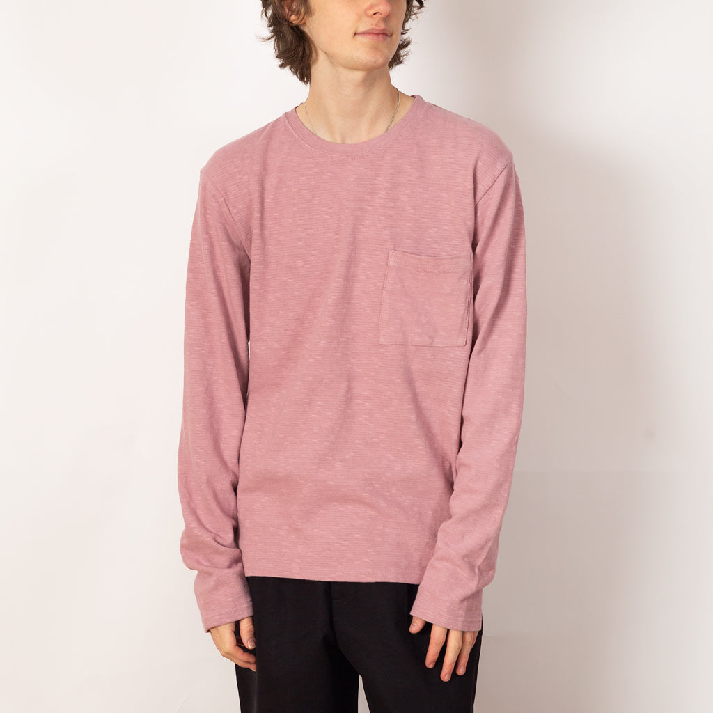 AMUSE Knit Pocket Long Sleeve T - Pink