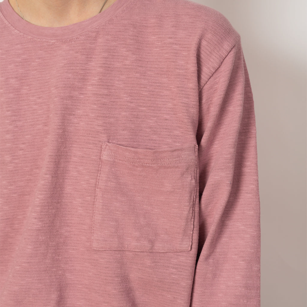 AMUSE Knit Pocket Long Sleeve T - Pink