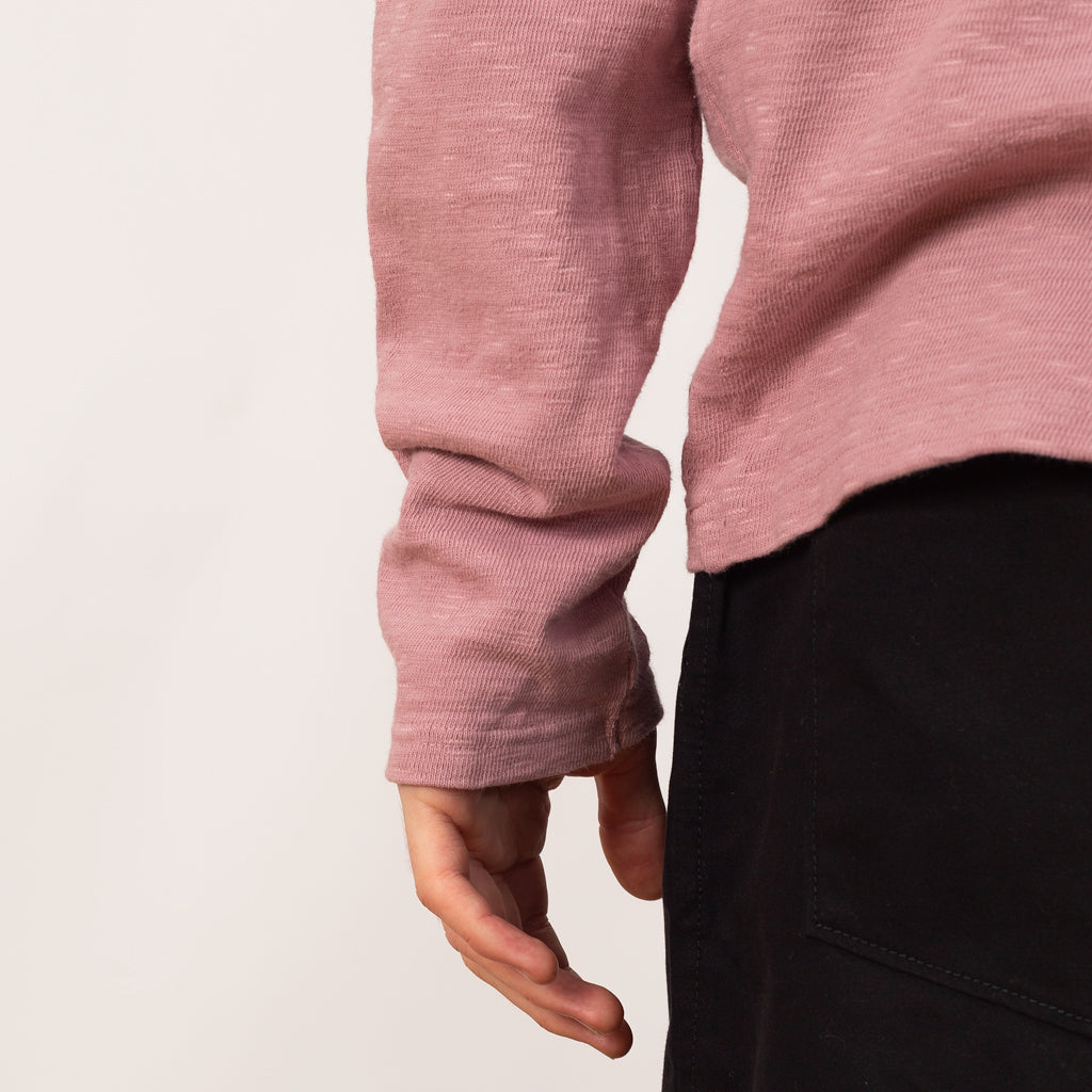 AMUSE Knit Pocket Long Sleeve T - Pink