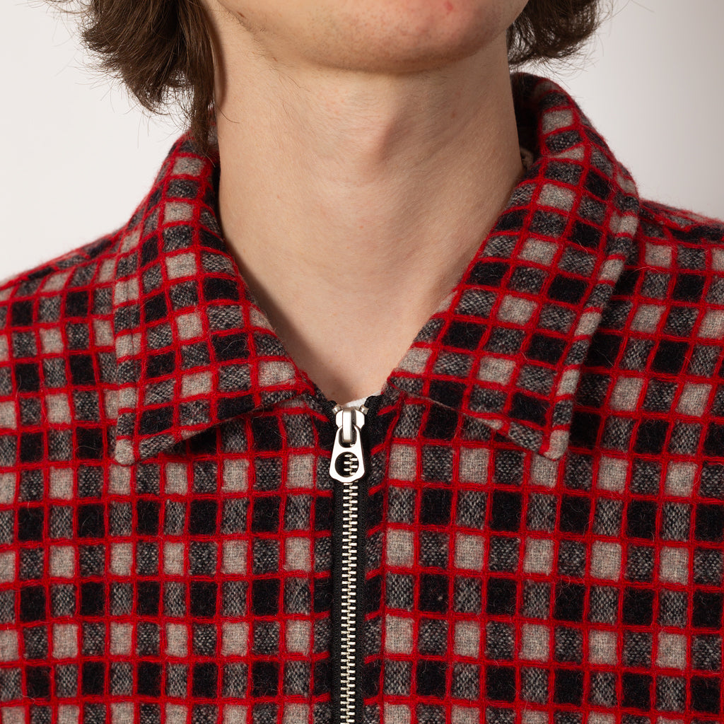 CHECK MATE FLANNEL ZIP SHIRT - Black Multi