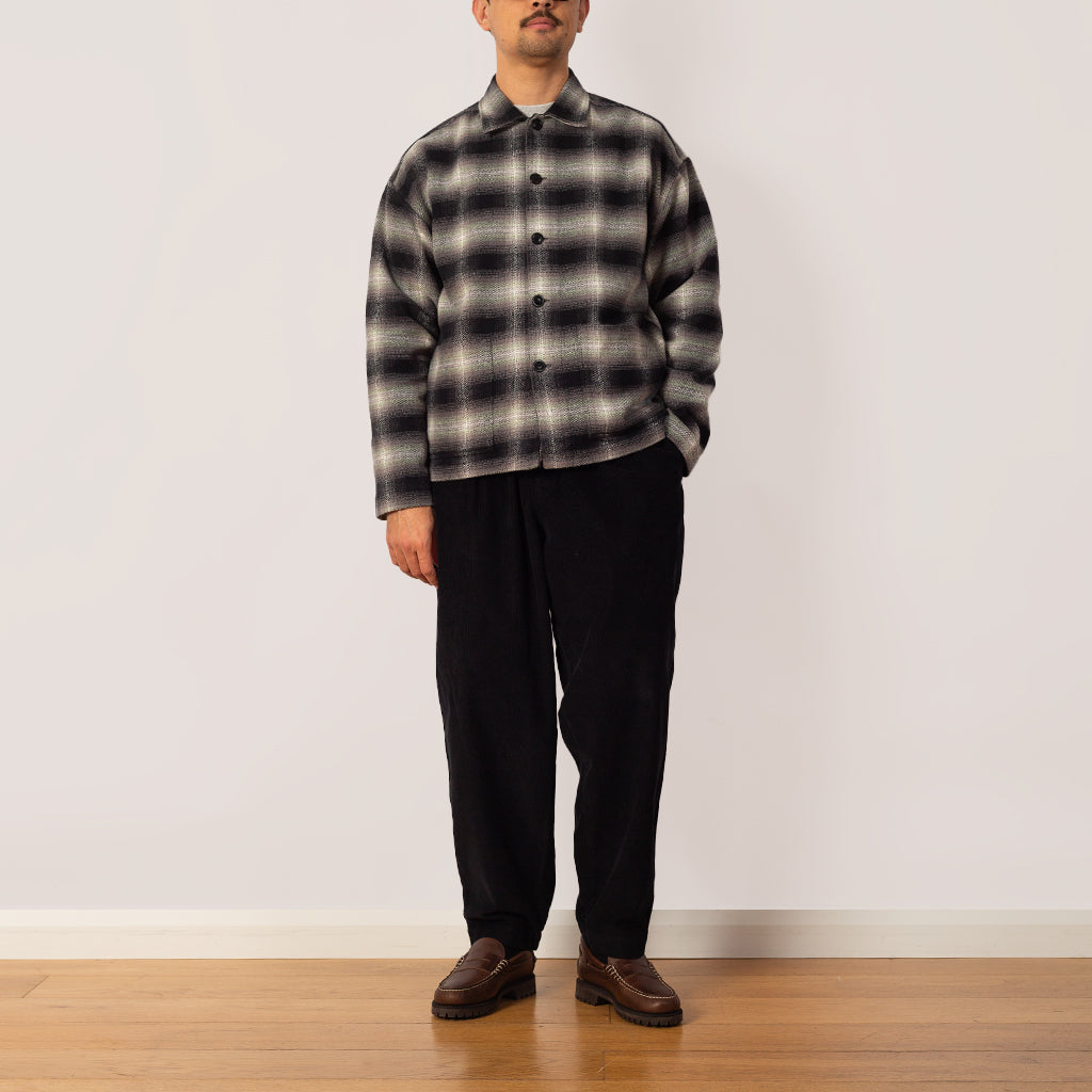 Pleated Track Pant - Black Cord