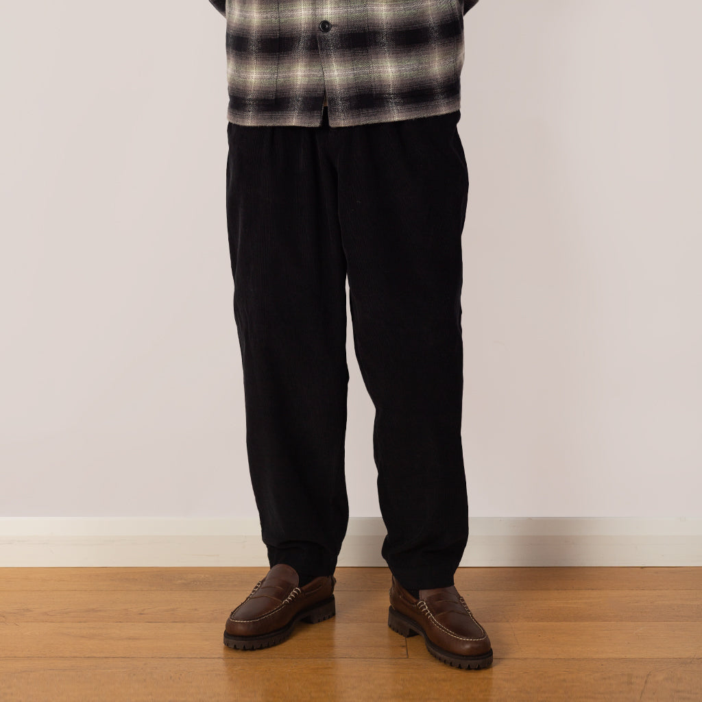 Pleated Track Pant - Black Cord