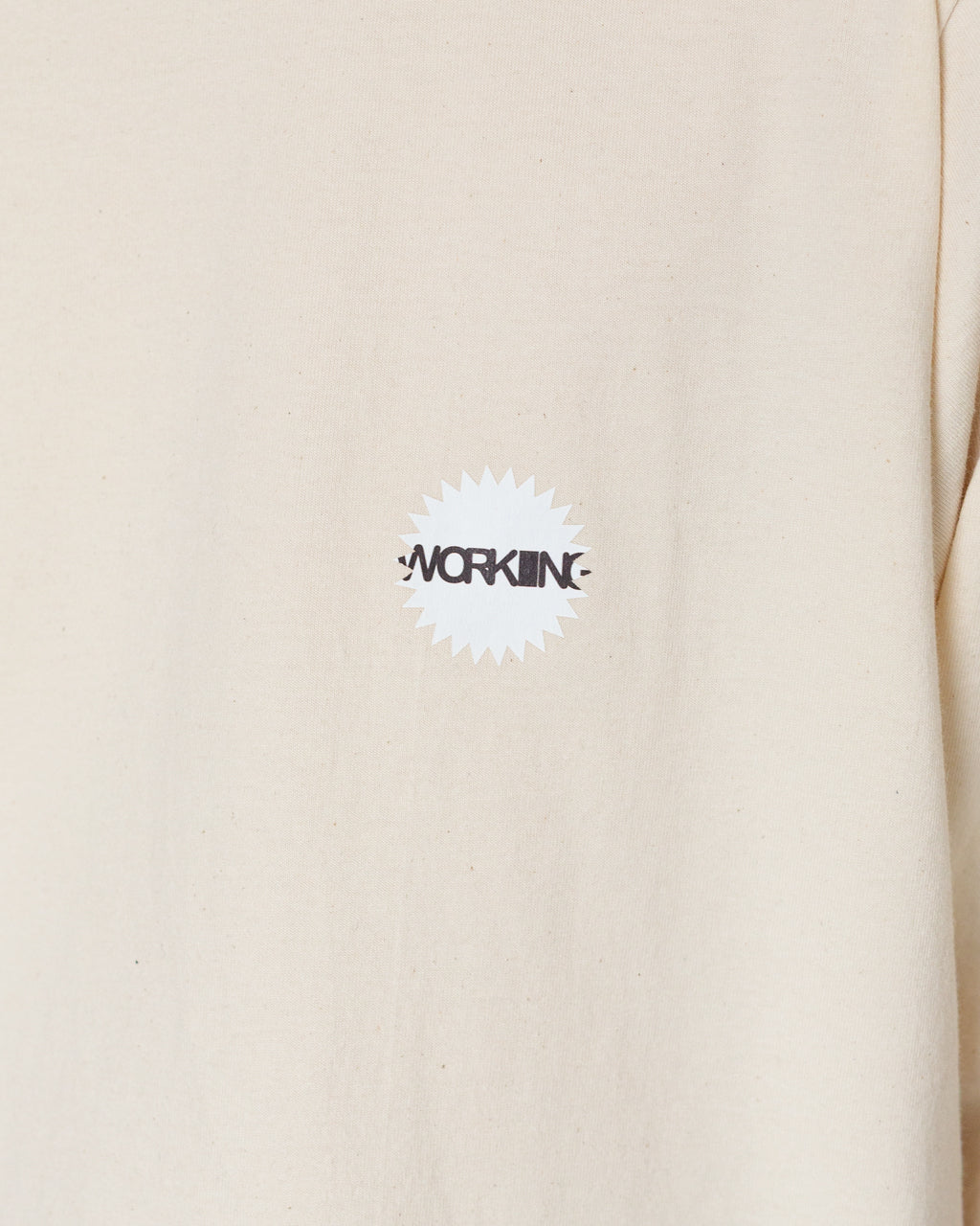 L/S Star Sticker T-Shirt - Chalk