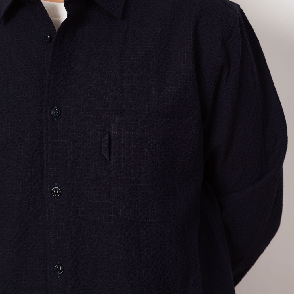 Curtis Shirt - Navy Seersucker