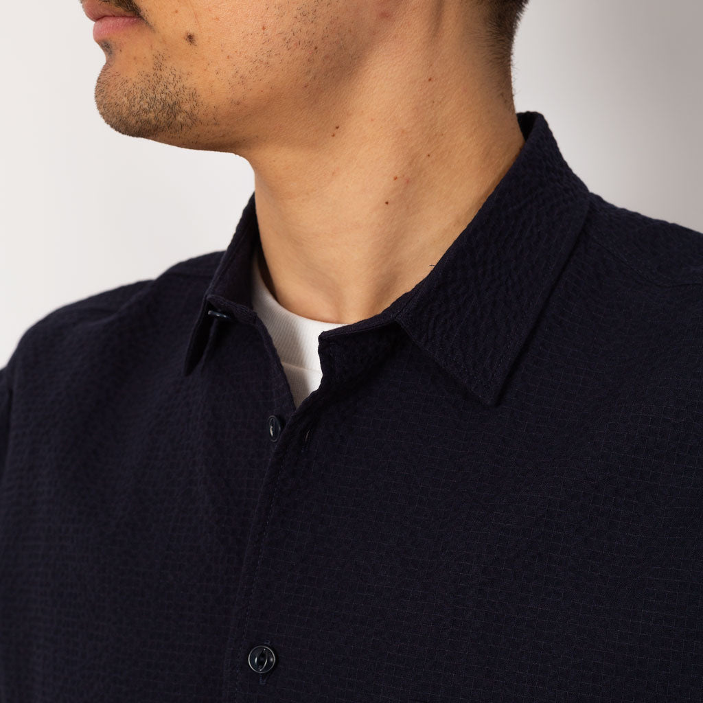 Curtis Shirt - Navy Seersucker
