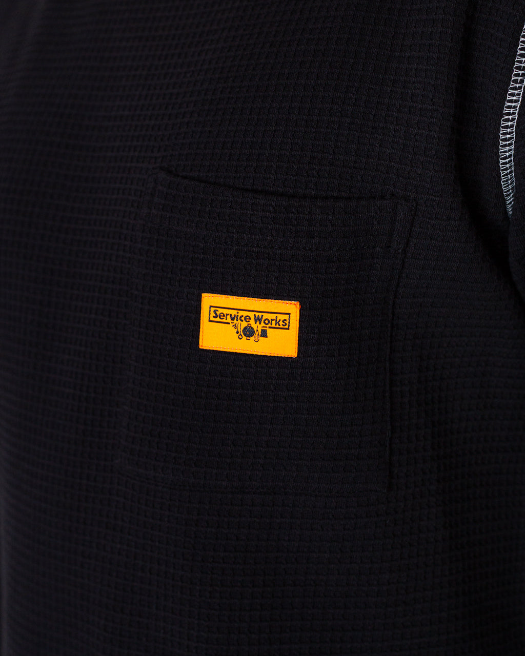 Waffle Contrast Thermal LS Tee - Black/White