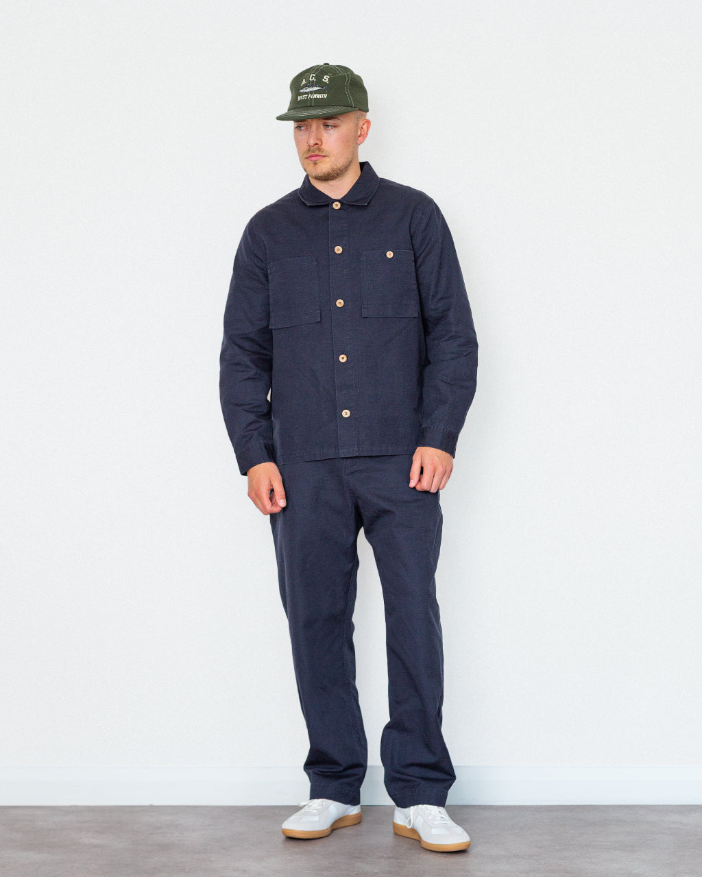 Patch Overshirt - Midnight Slub Linen