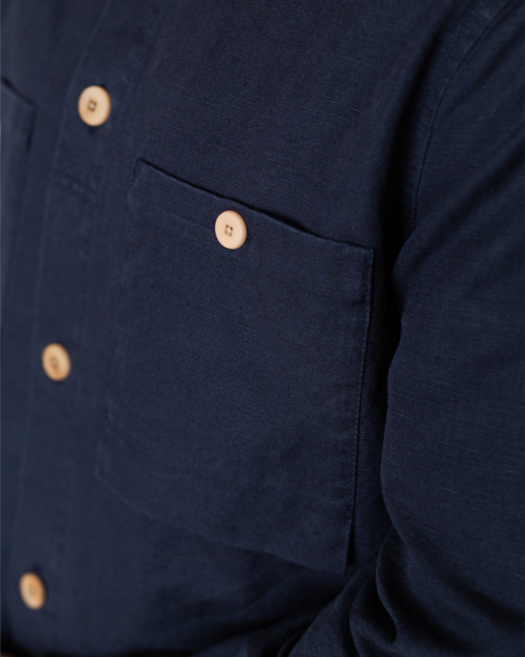 Patch Overshirt - Midnight Slub Linen