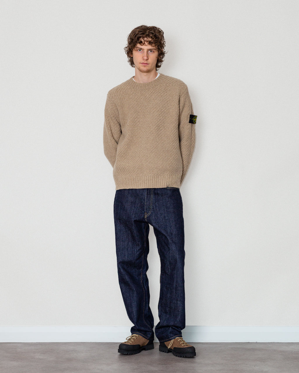 Basket Weave Crewneck - Biscuit V0M94