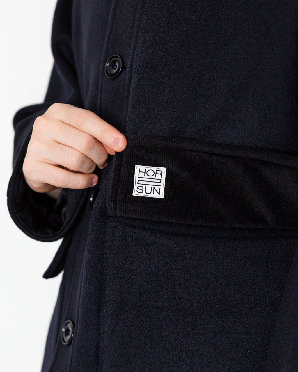 Maple Raglan Wool Short Coat - Dark Navy
