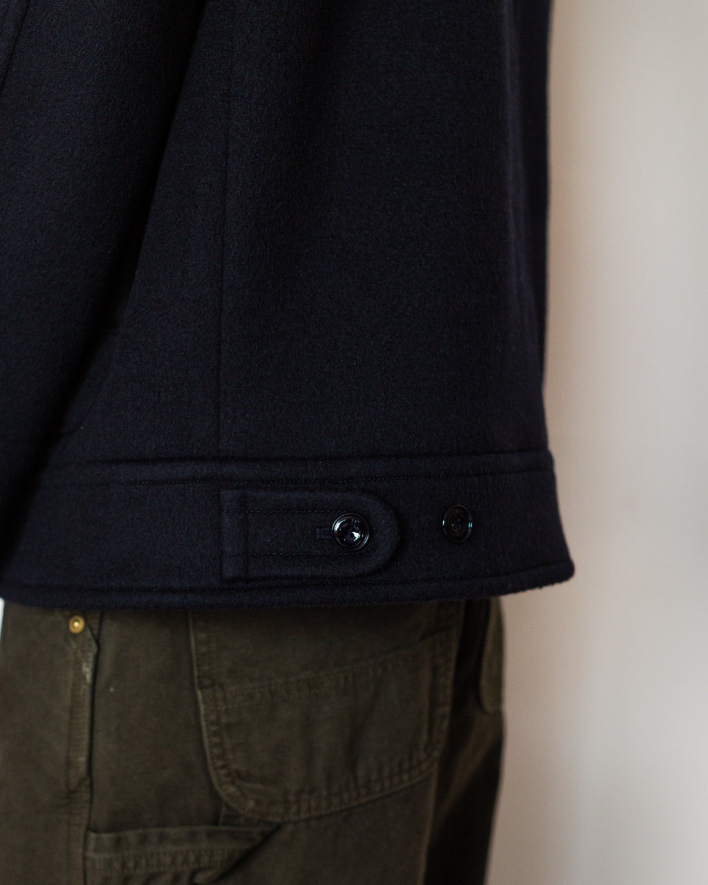 Maple Raglan Wool Short Coat - Dark Navy