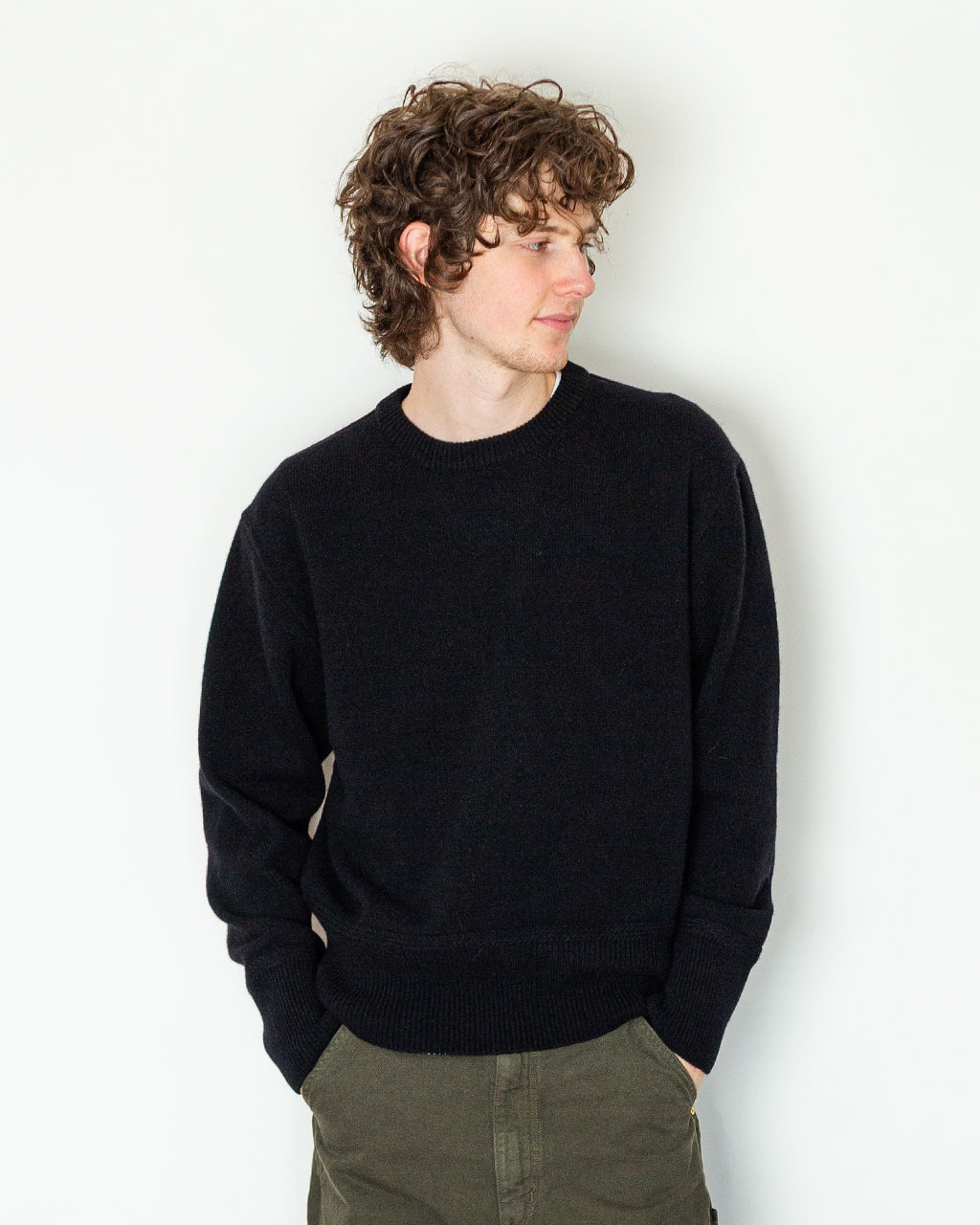 Athletic Crewneck Sweater - Black