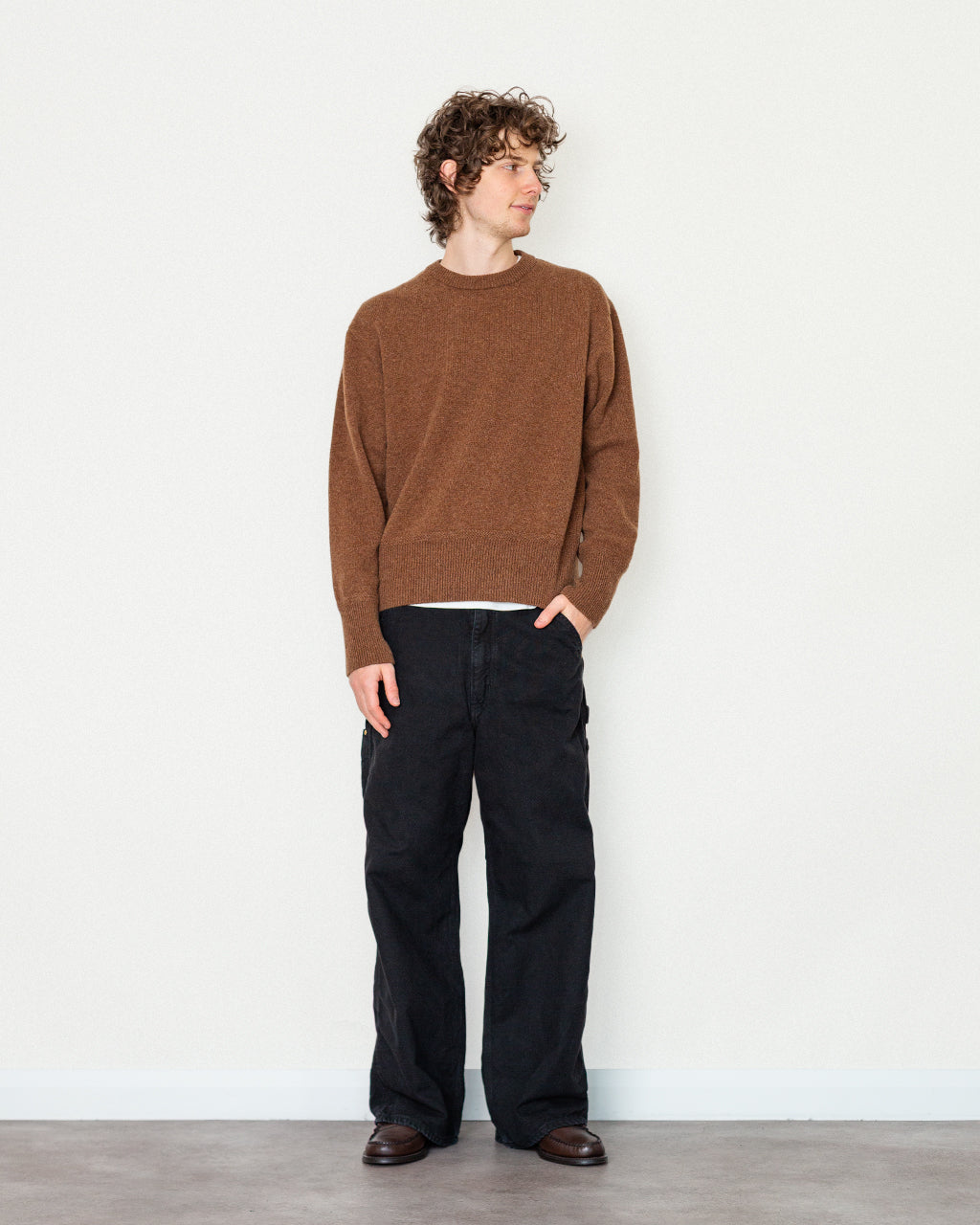 Athletic Crewneck Sweater - Brown