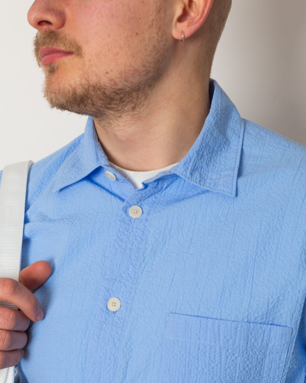 Relaxed Fit Shirt - Blue Bubble Seersucker