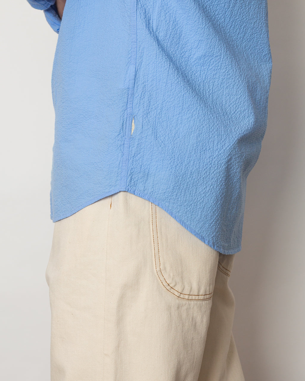 Relaxed Fit Shirt - Blue Bubble Seersucker