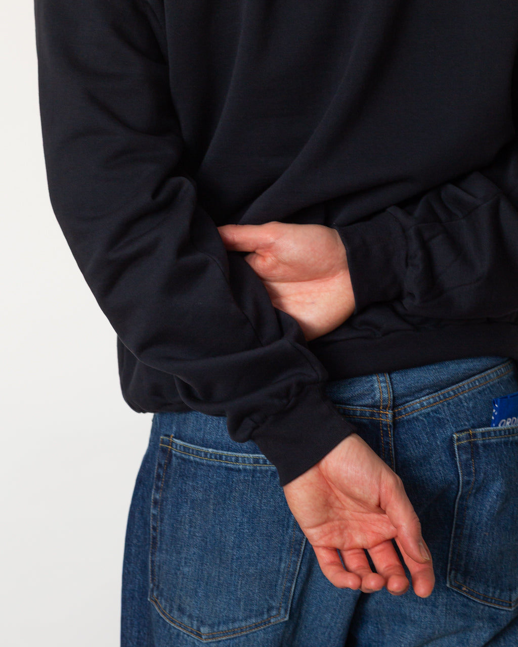 High Gauge Sweat Half Zip Pullover - Ink Black