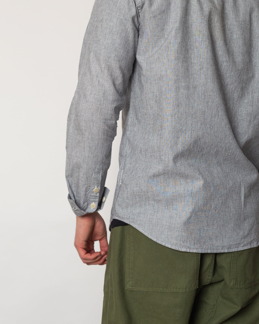 Relaxed Fit Shirt - Black Micro Stripe Linen