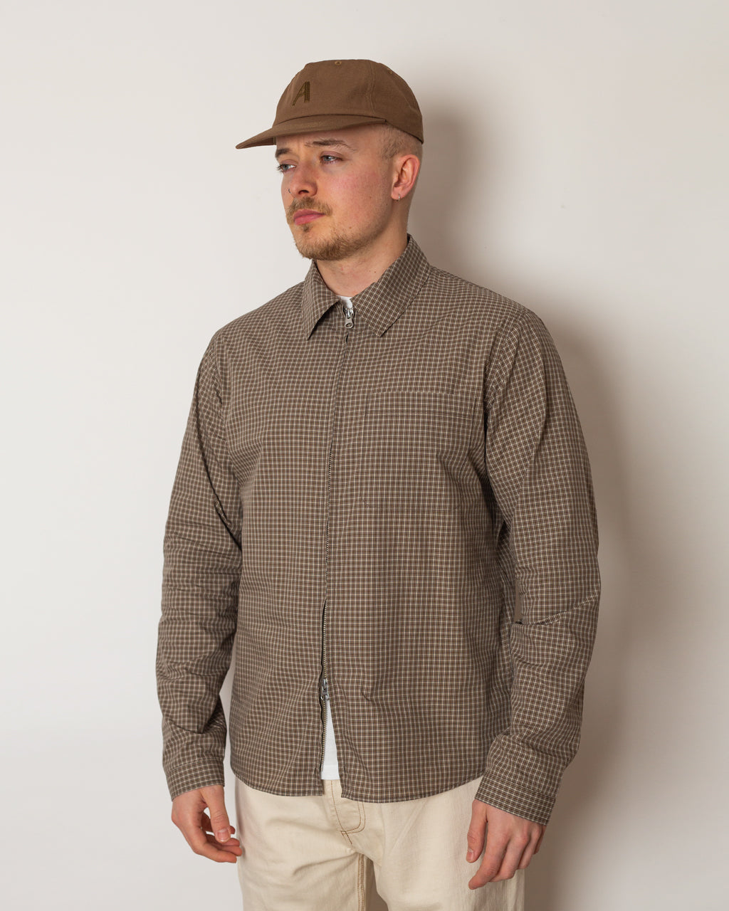 Another Zip Shirt 1.0 - Khaki/Brown Check
