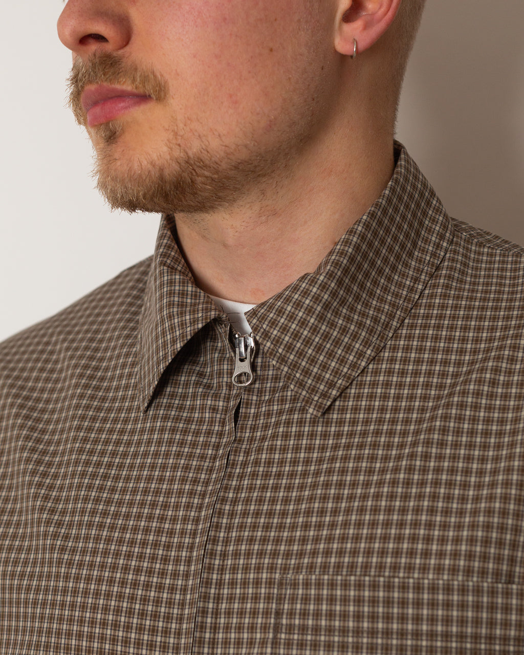 Another Zip Shirt 1.0 - Khaki/Brown Check | Another Aspect | Peggs Another Zip Shirt 1.0 - Khaki/Brown Check | Another Aspect | Peggs
