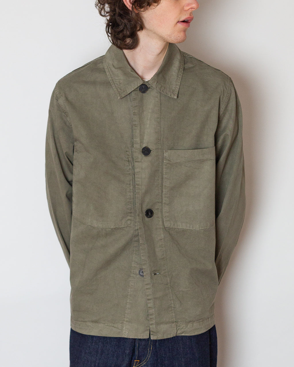 Harki Garment Dyed Overshirt - Castor Grey
