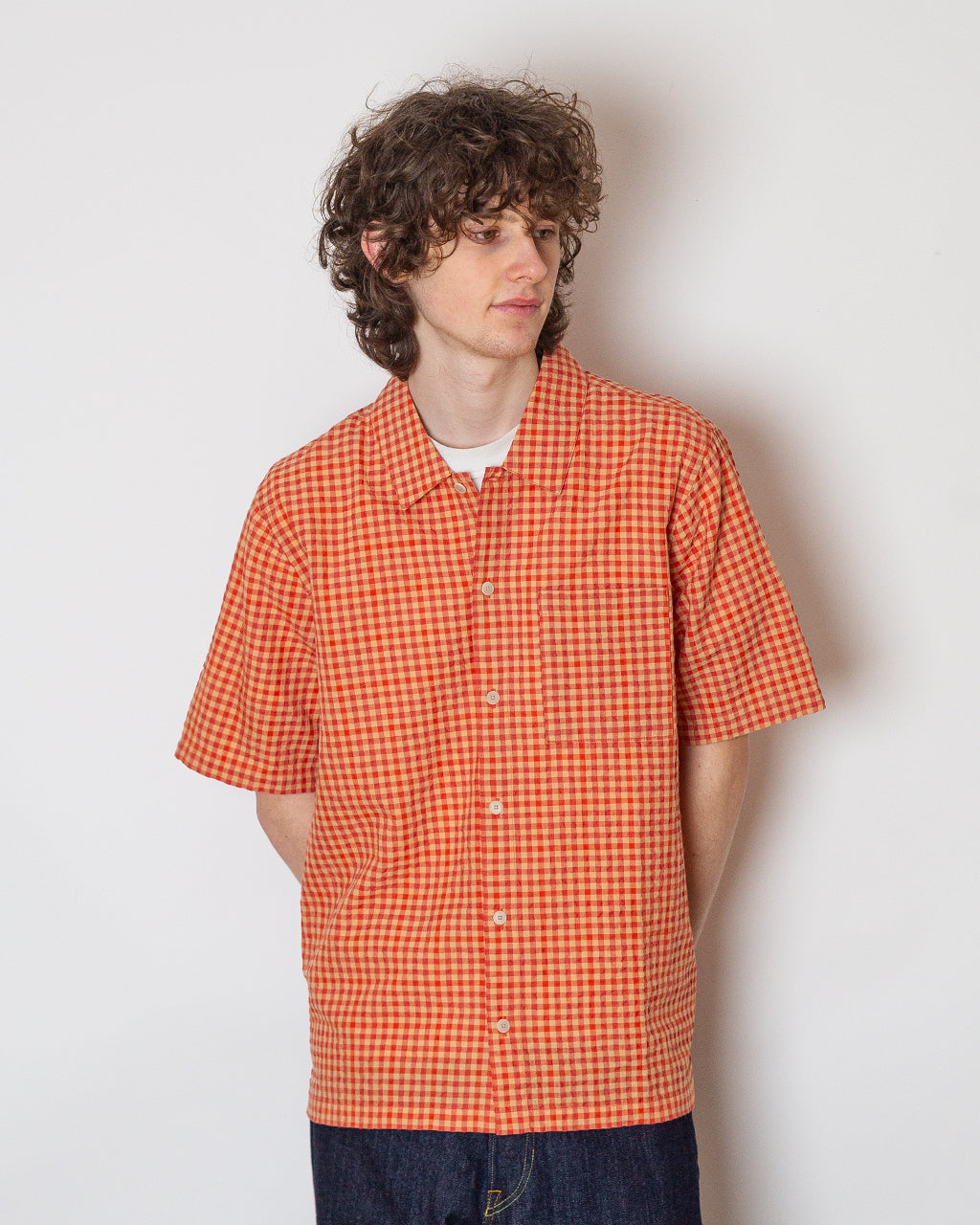 Gabe Shirt - Red Textured Check