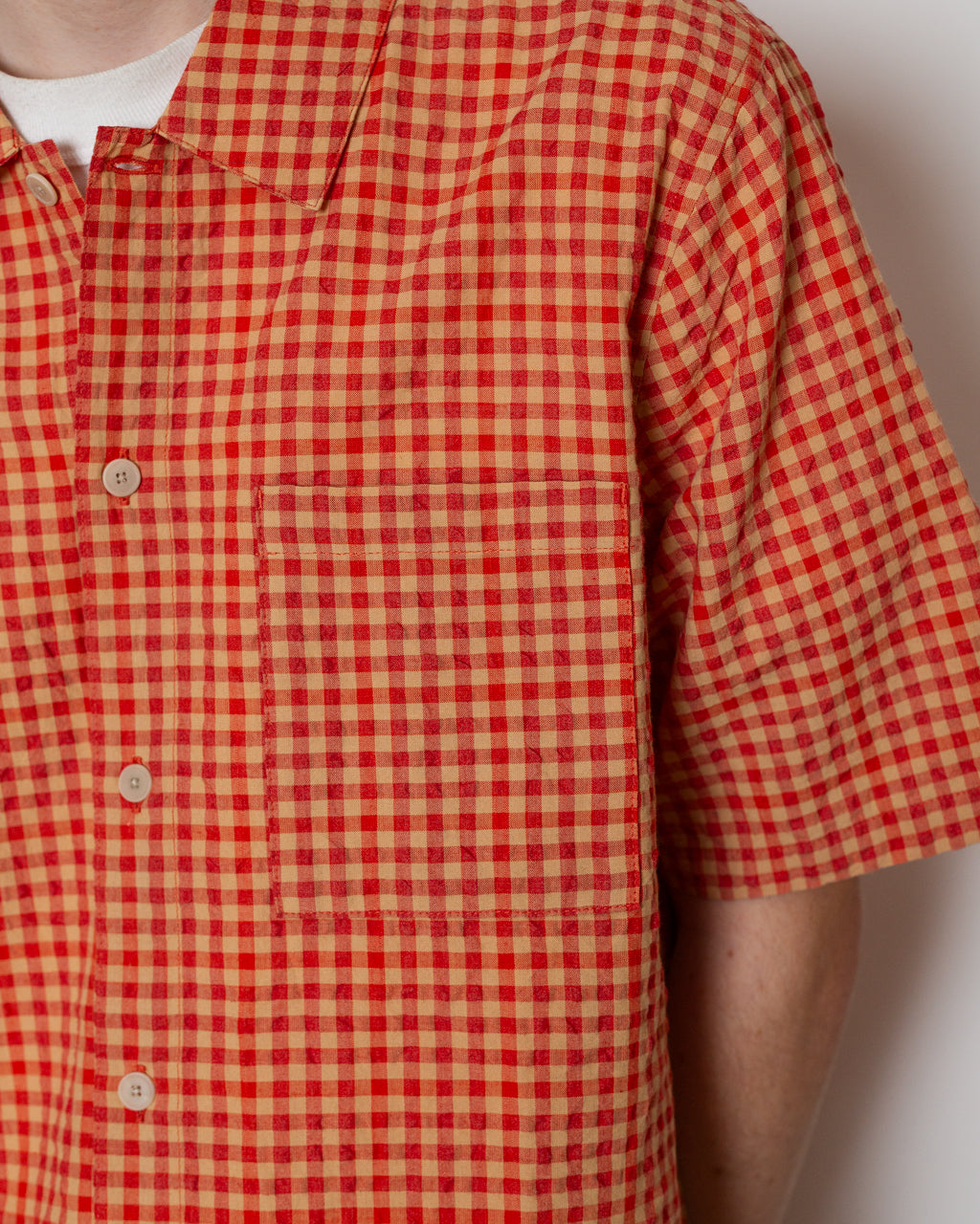 Gabe Shirt - Red Textured Check