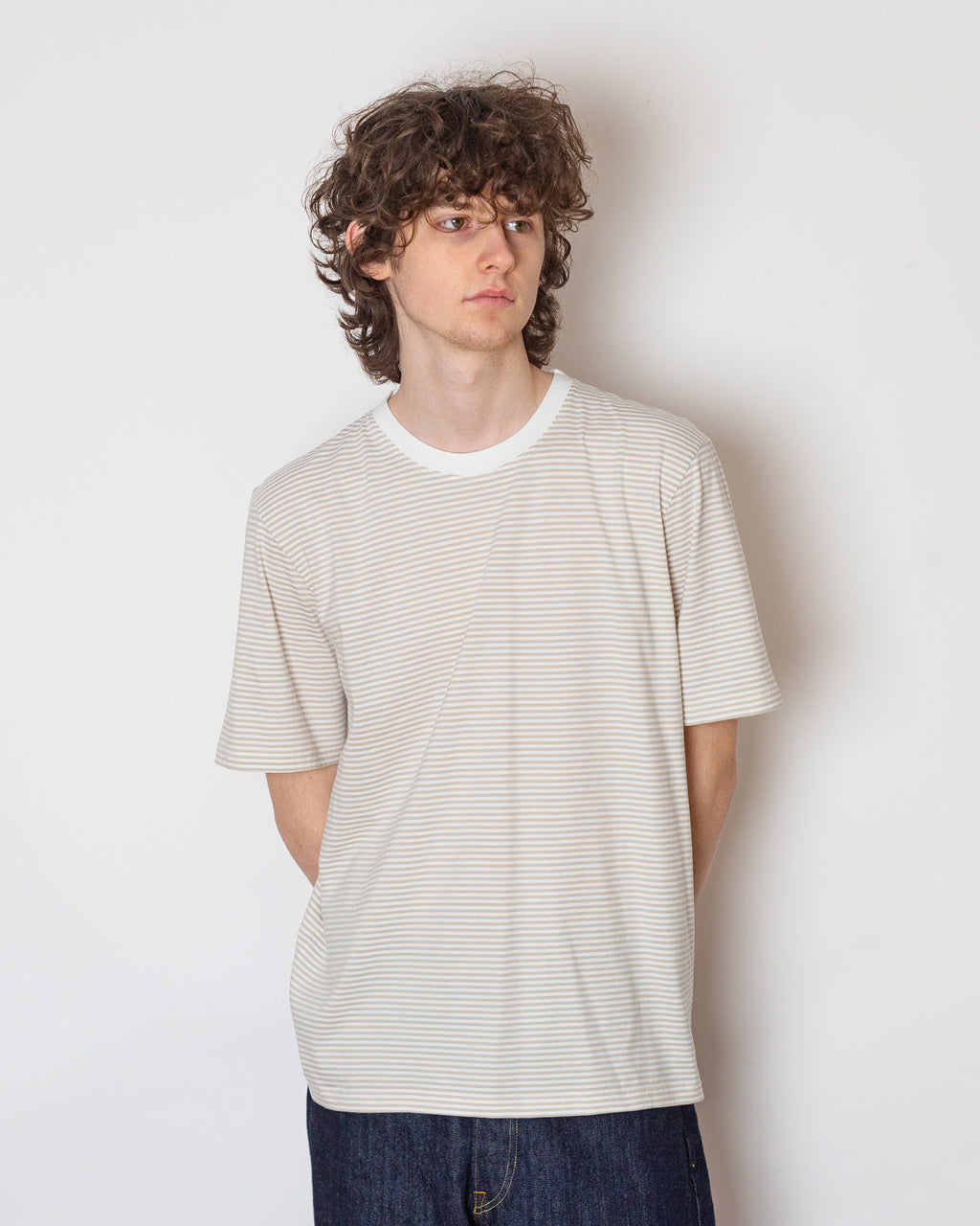 1X1 Stripe Tee - Stone
