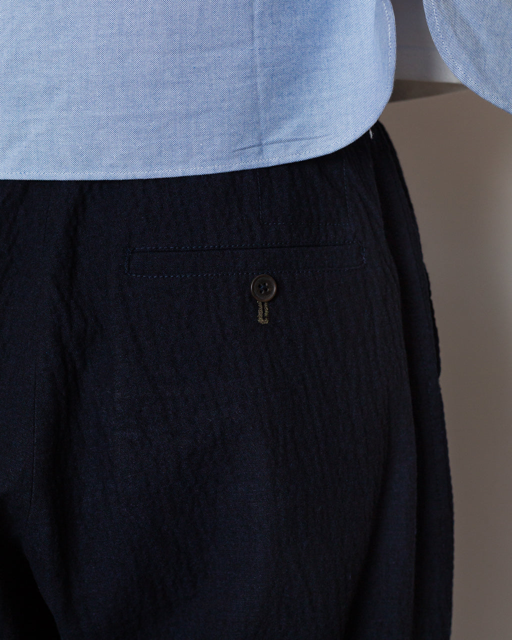 Pleated Track Pant Ospina - Navy | Universal Works | Peggs & son.