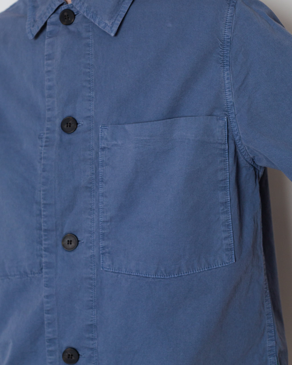 Harki Garment Dyed Overshirt - Dusty Blue