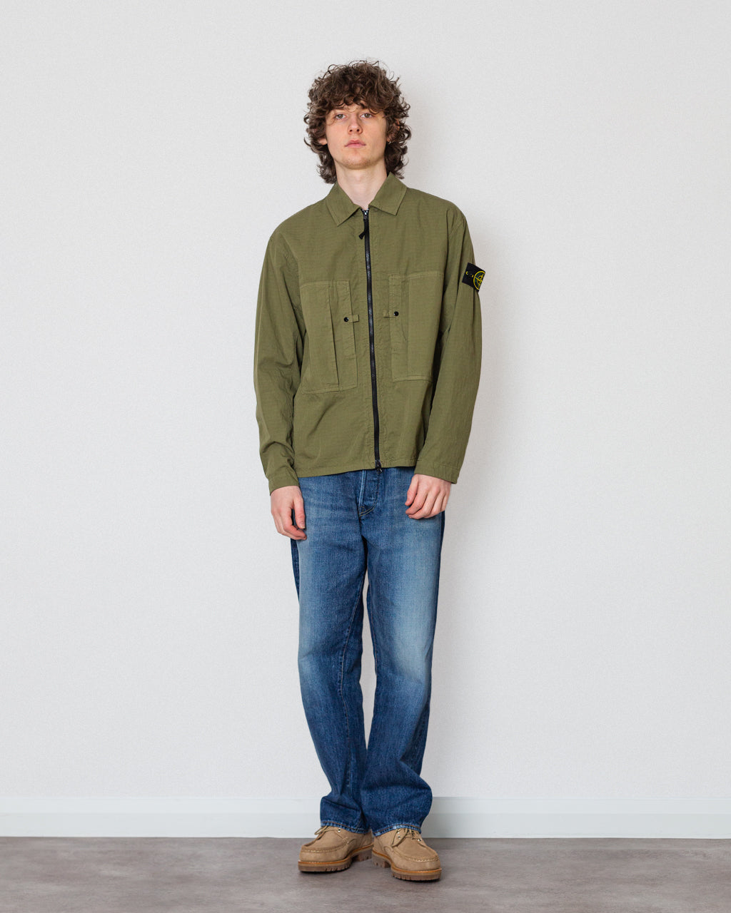Ripstop Overshirt - V005G Military Green | Stone Island | Peggs & son.