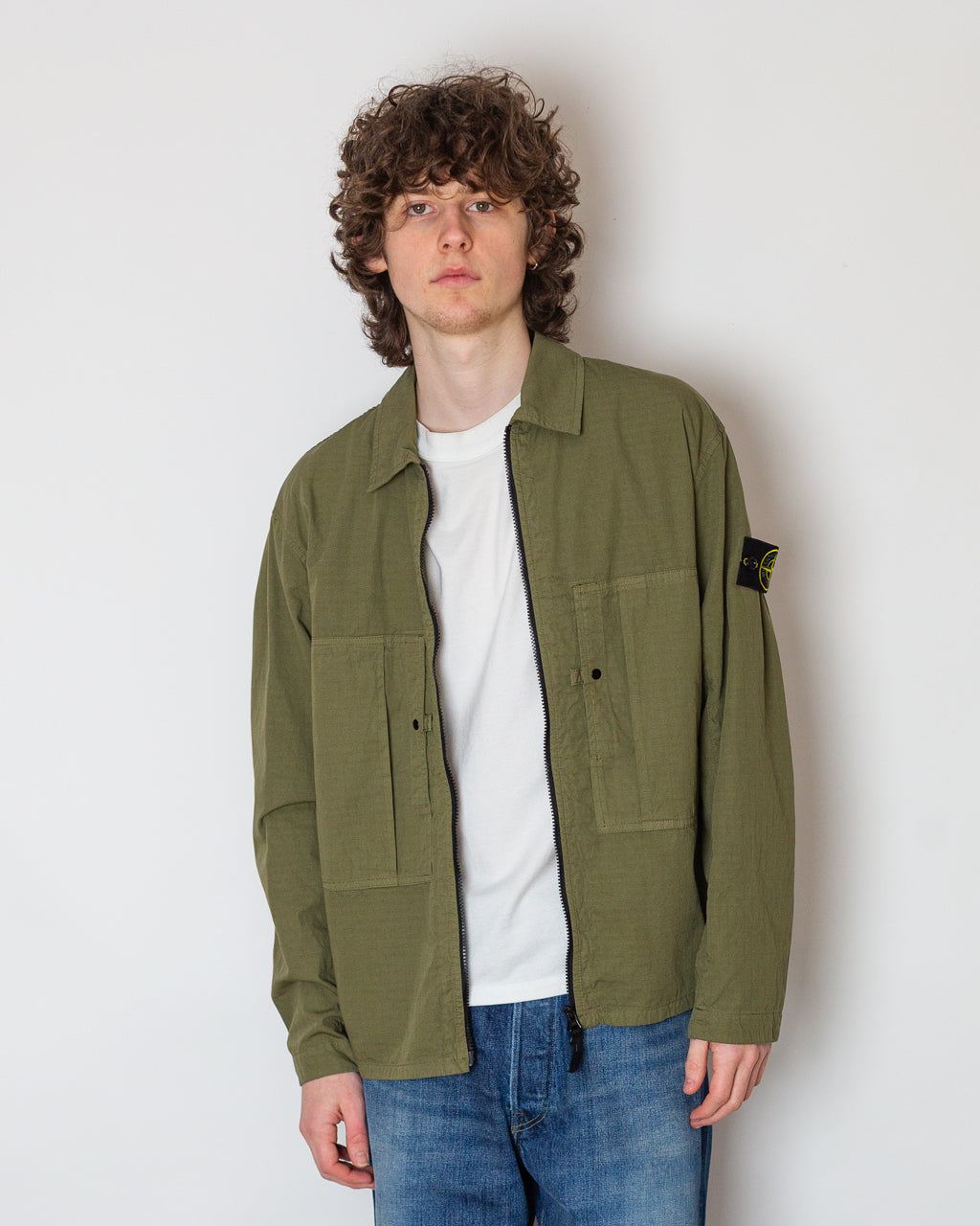 Ripstop Overshirt - V005G Military Green | Stone Island | Peggs & son.