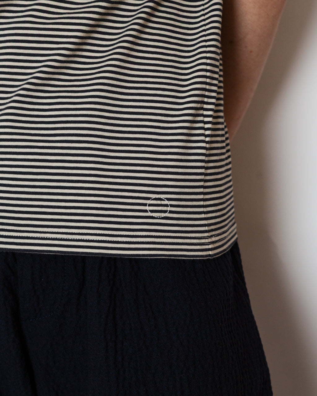 1X1 Stripe Tee - Soft Black