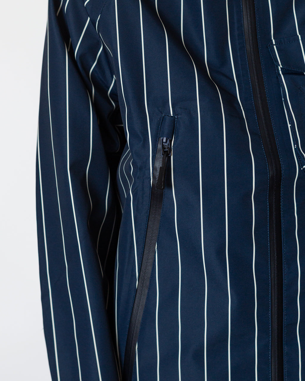 Pinstripe Oracle Jacket - Navy White | Pop Trading Company | Peggs