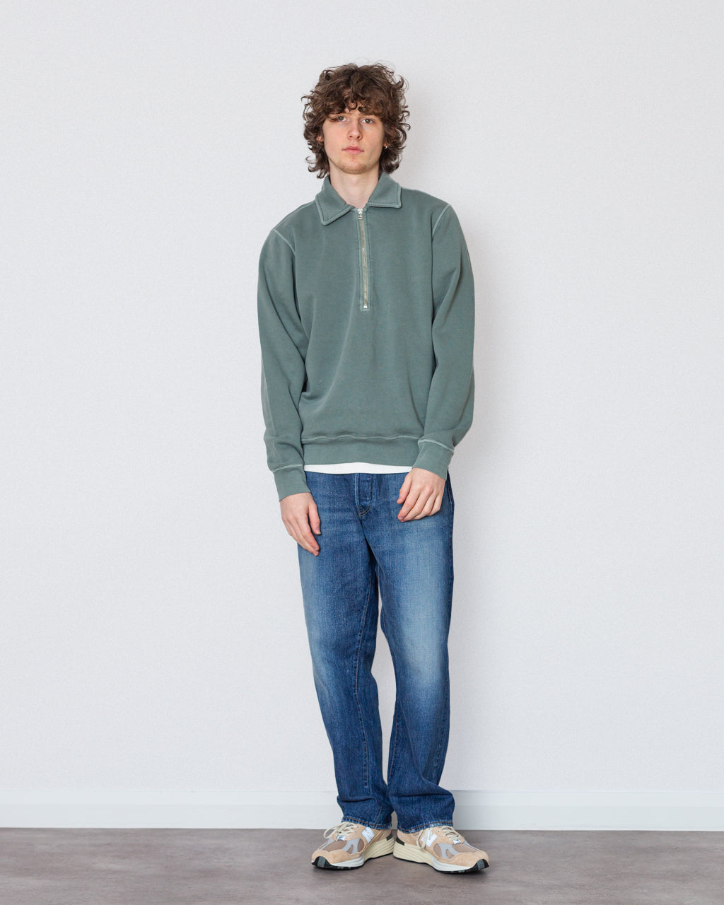 Half Zip Sweat - Agave Green