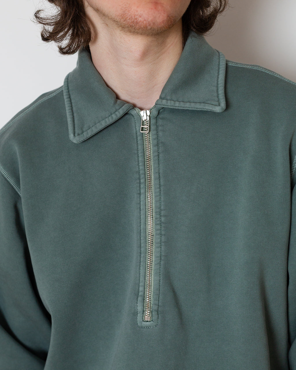Half Zip Sweat - Agave Green | Pop Trading Company | Peggs & son.