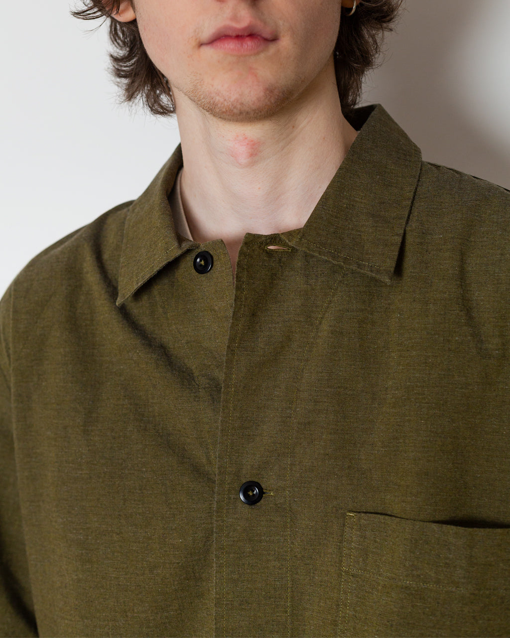 S/S PJ Shirt - Moss | MHL By Margaret Howell | Peggs & son.