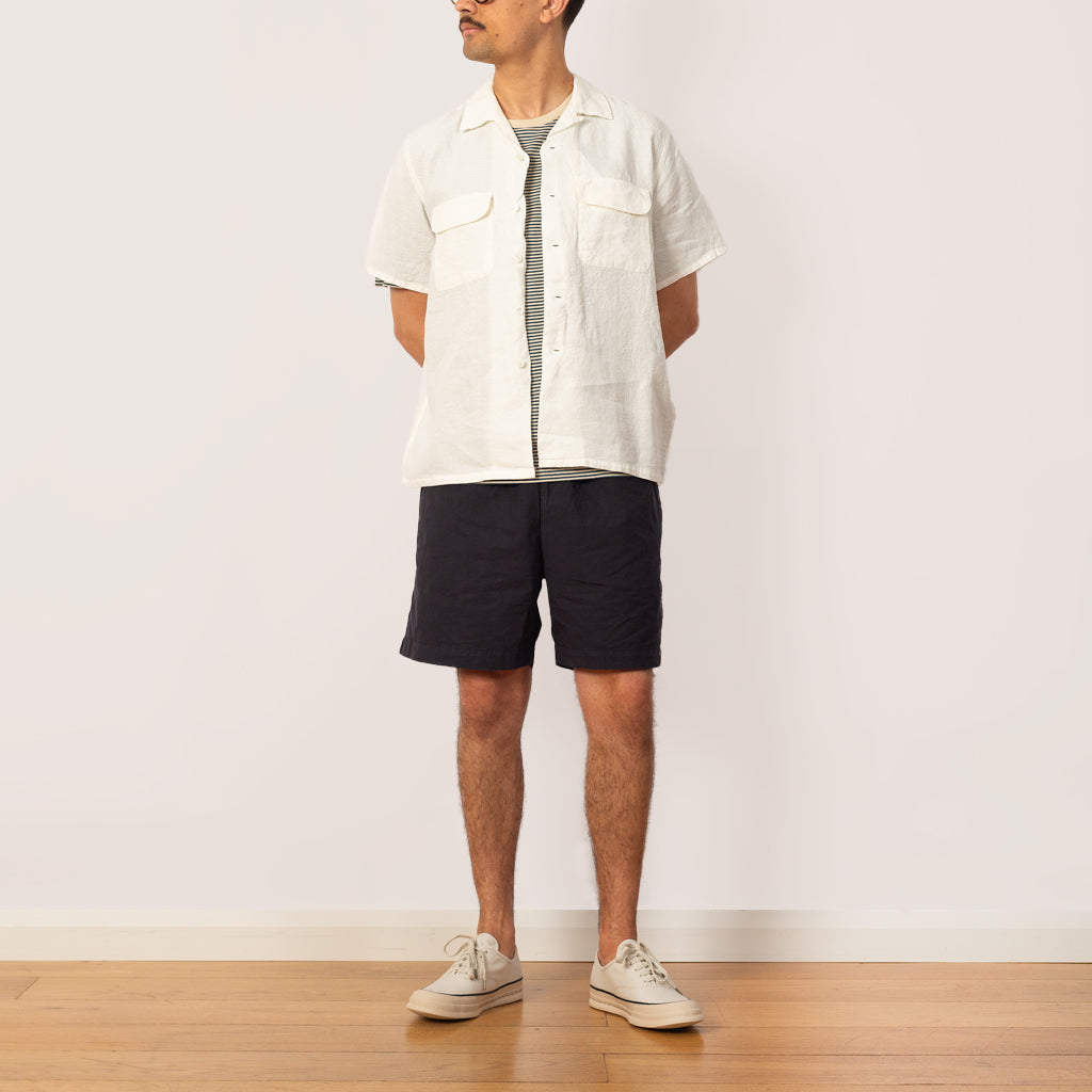 Open Collar Shirt - White