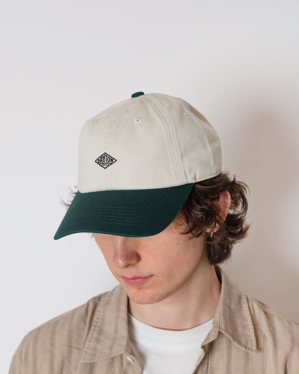 6 Panel 2 Tone Cap - Ecru/Green