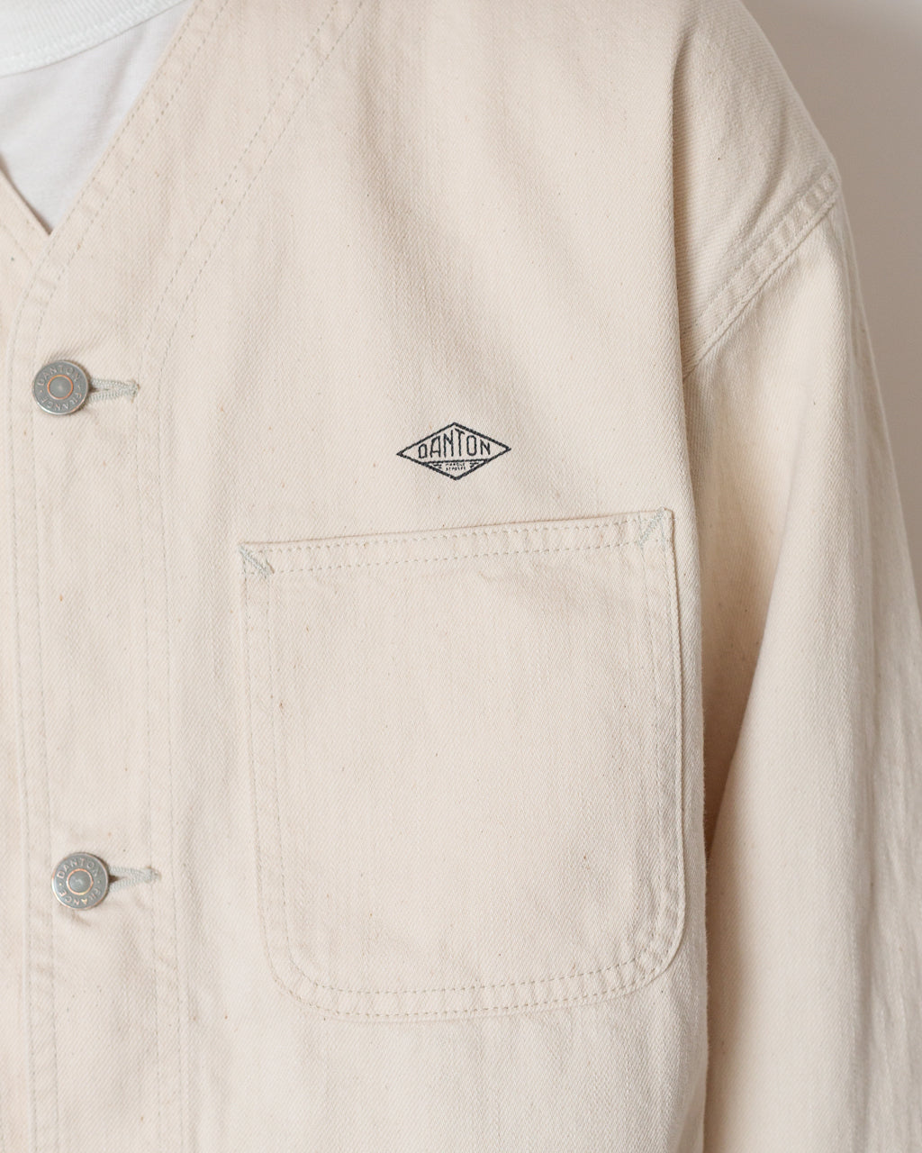 Collarless Jacket - Ecru