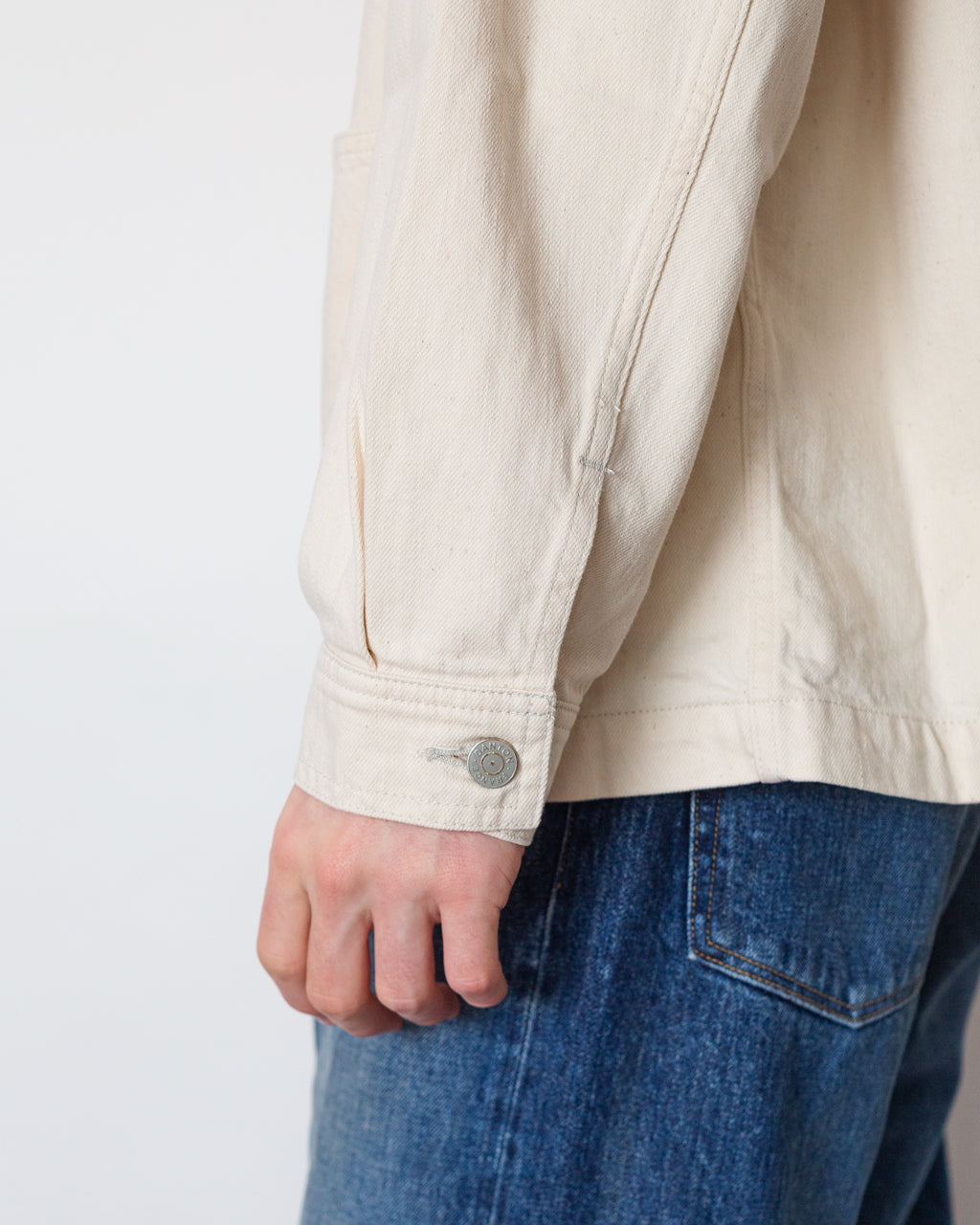 Collarless Jacket - Ecru